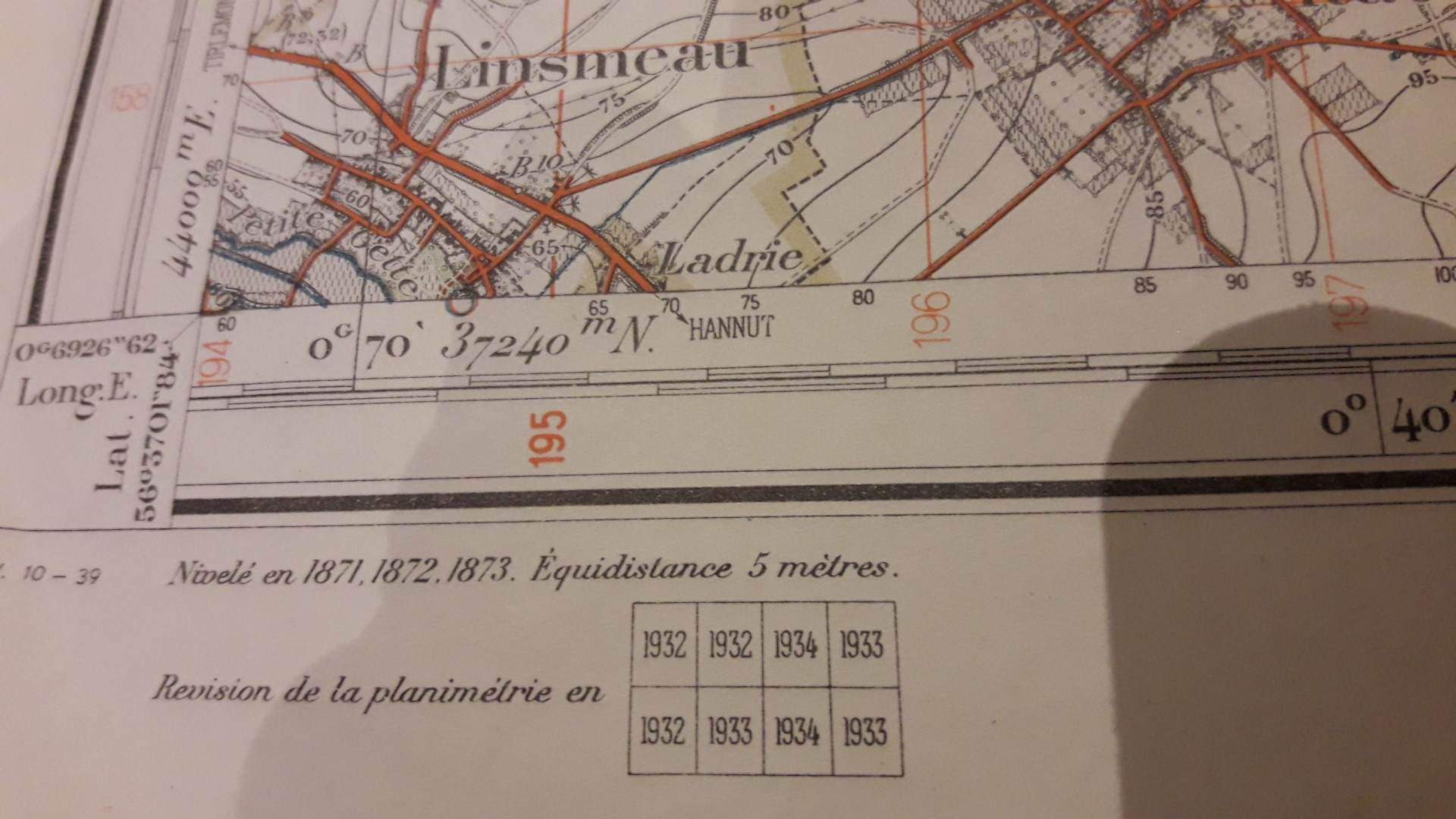 Franstalige Belgische militaire stafkaart Sint - Truiden 1939