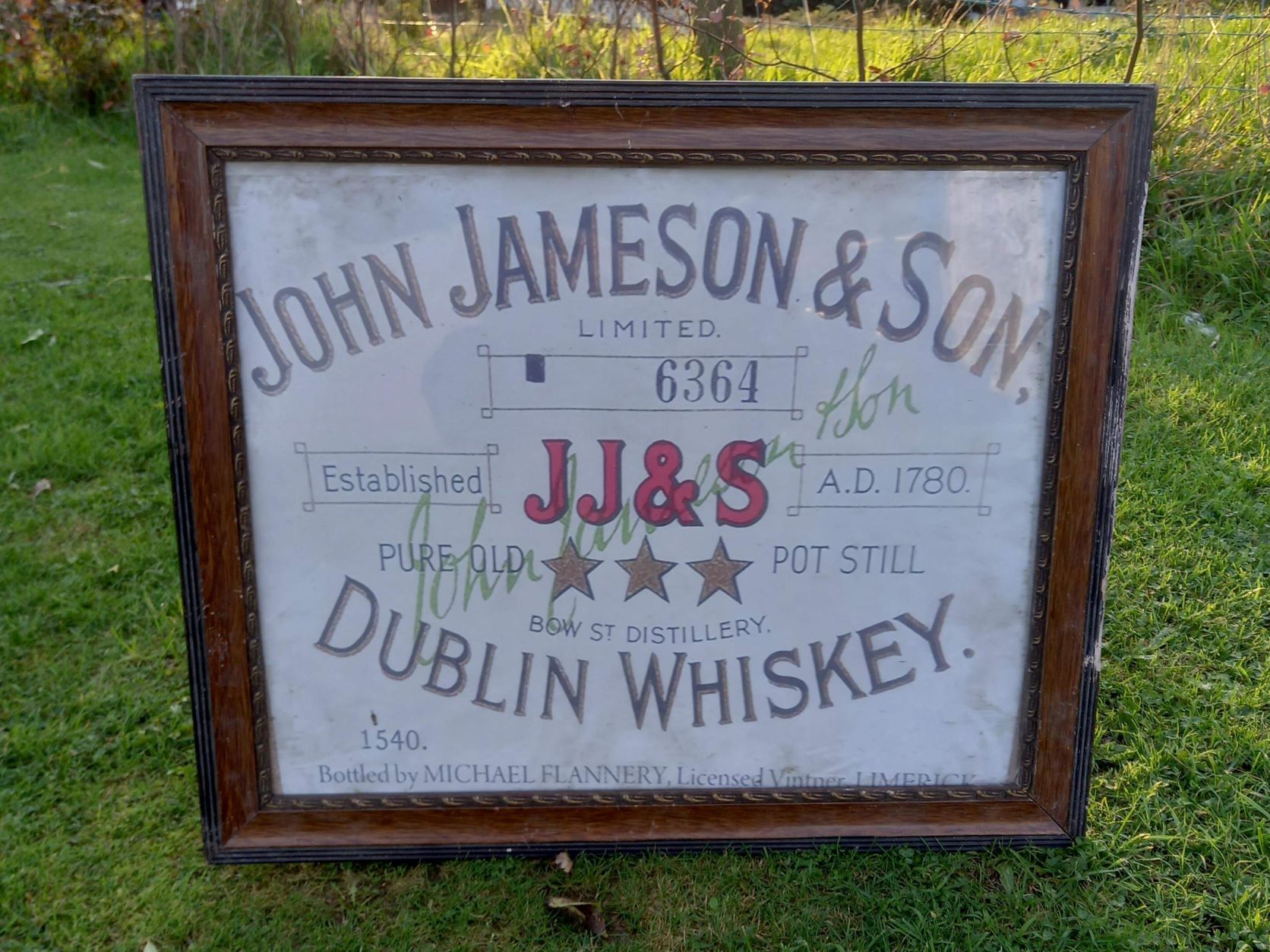 Antique Jameson Ad in Frame.