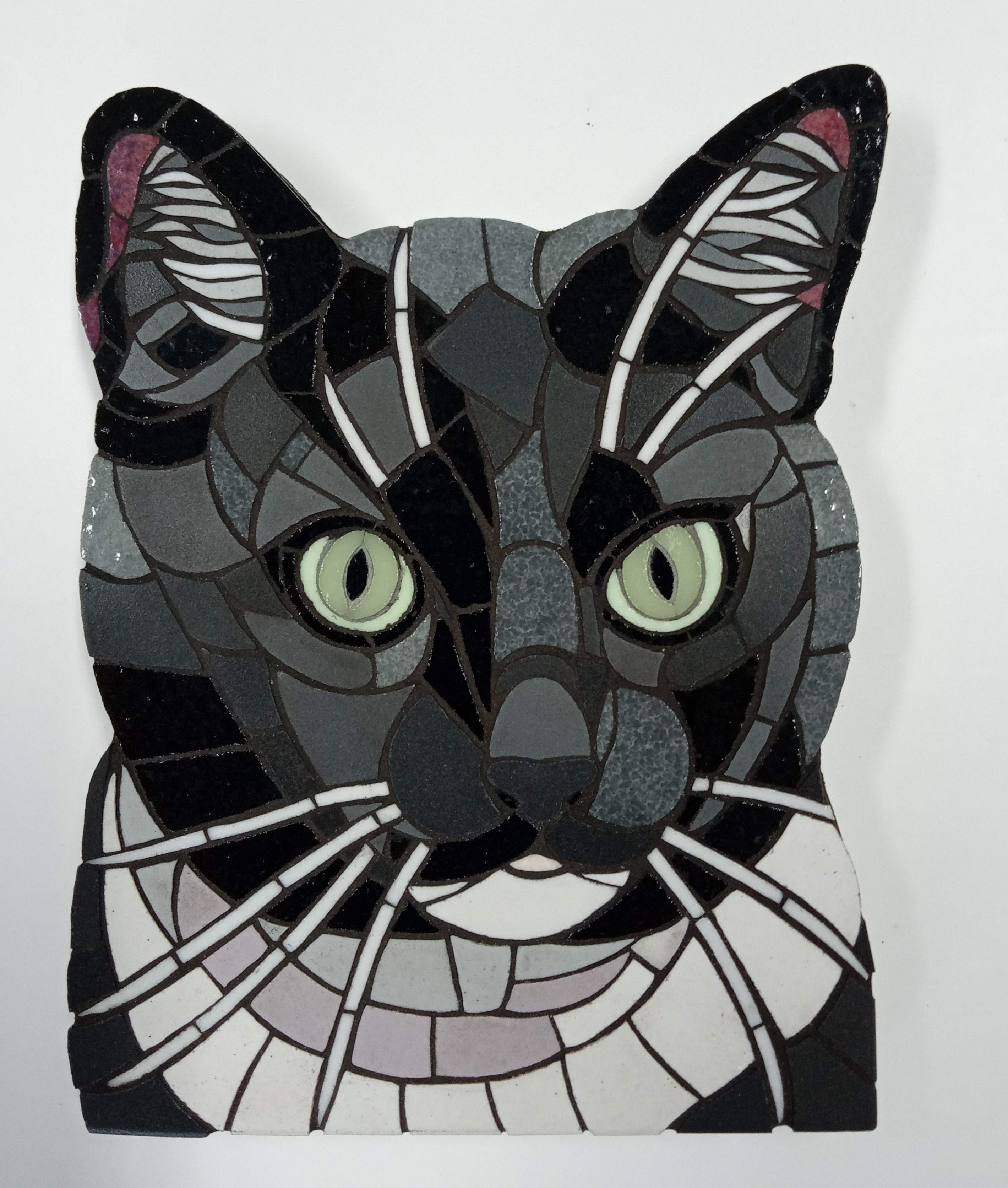 Portret van een kat in mozaiek