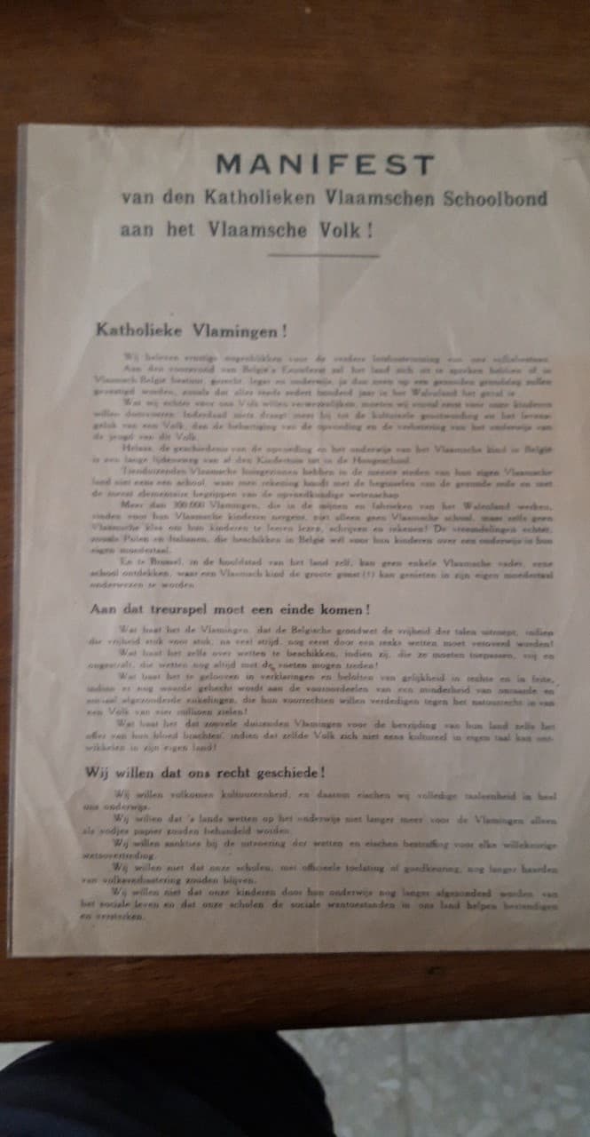 pamflet - Manifest van den Katholieken Vlaamschen Schoolbond