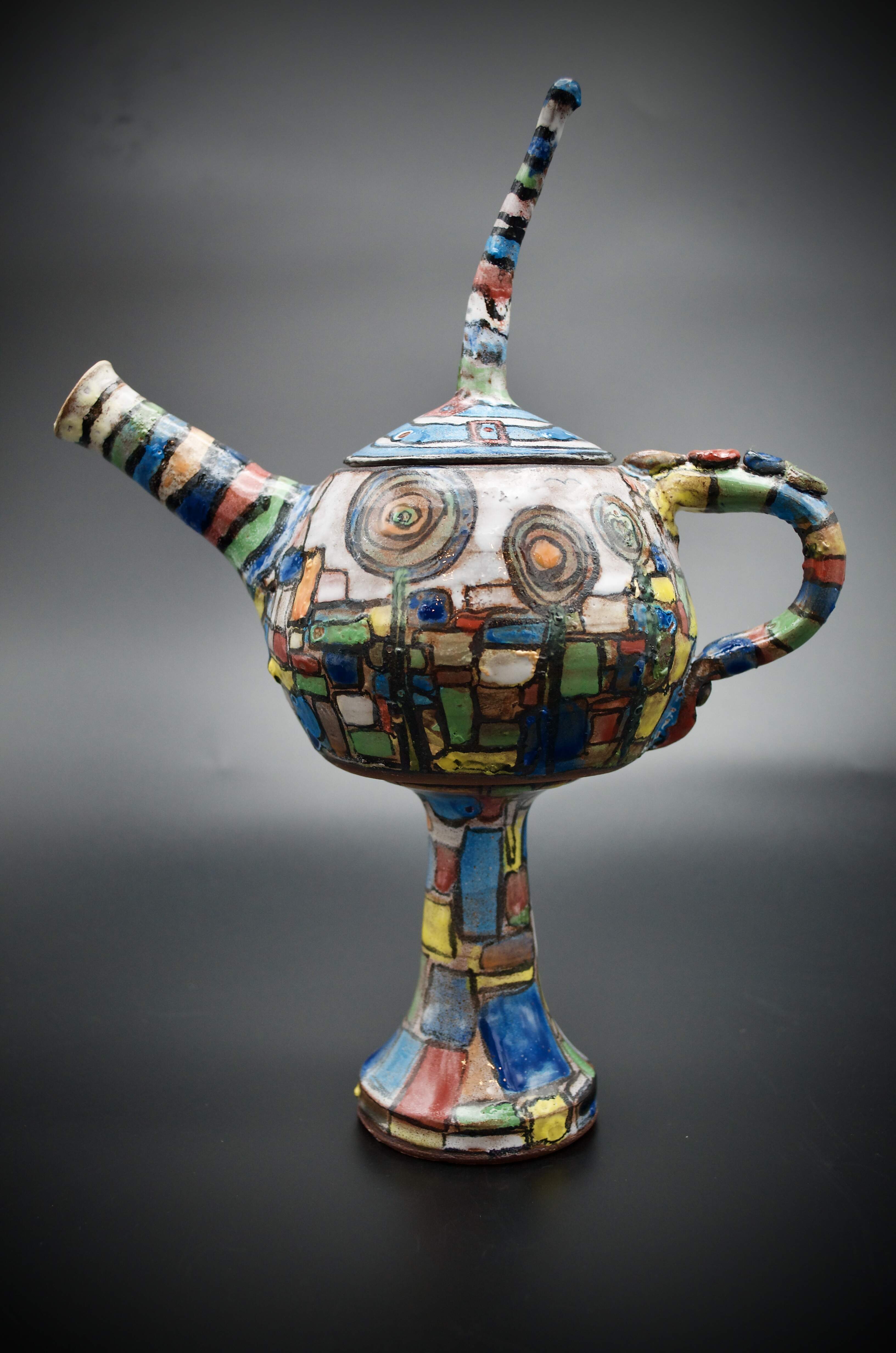 'Ode to Hundertwasser' Sculptural Tea Pot, Small,(non-functional)
