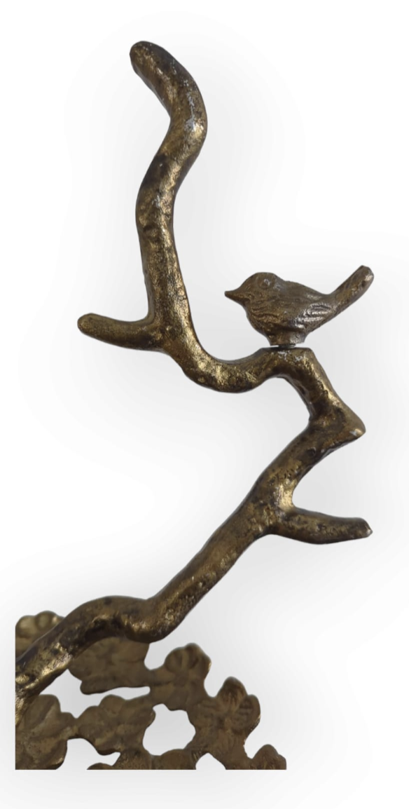 BIRDS, etagère, 2-laags, in antique brons metal