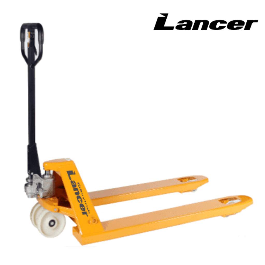 The Lancer wide pallet truck comes with wider forks for specific larger pallets. Comes with a 2500kg lift capacity with free delivery and a 12 month warranty.