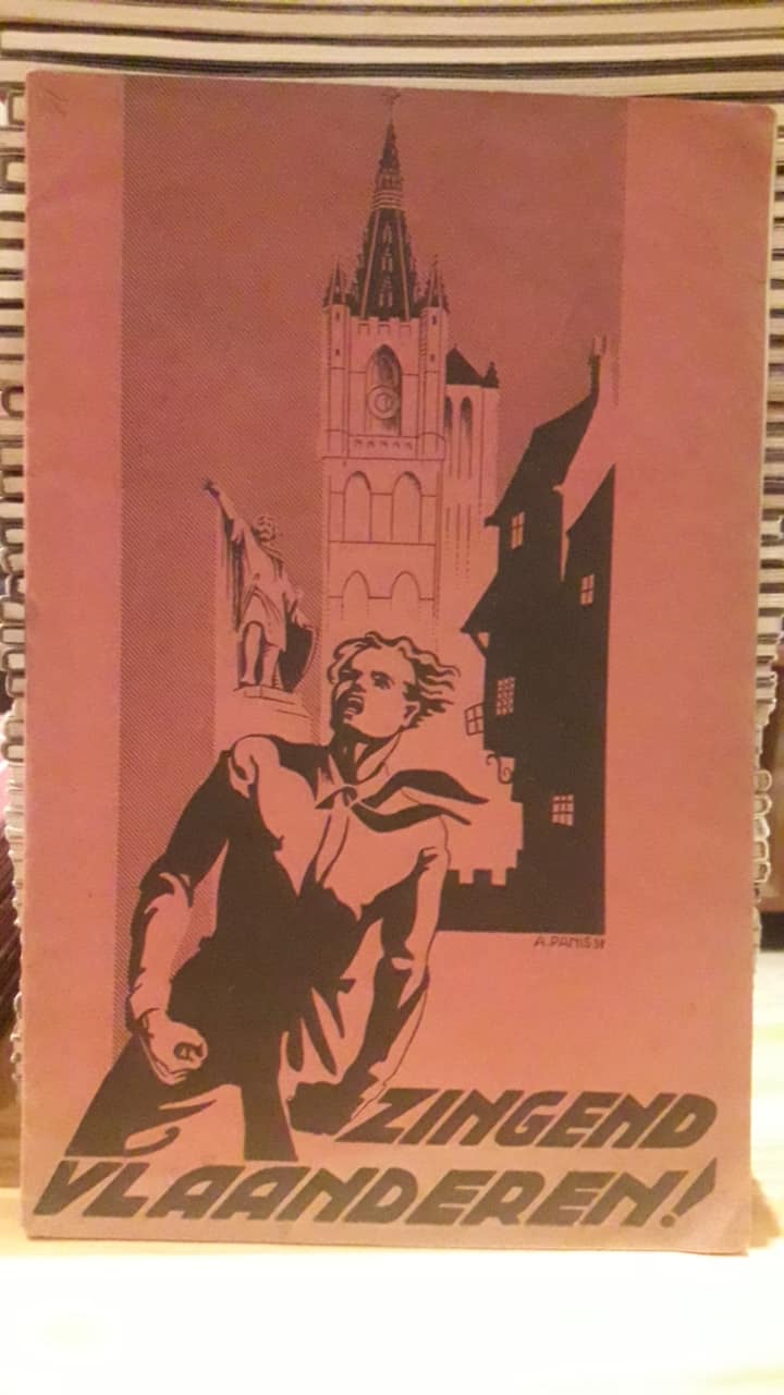 Vlaenderen dijn recht is oud - zangbundel 1937 / tekening Armand Panis