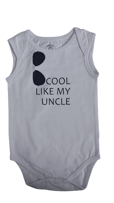 Romper "cool like my uncle" wit. Maat 68/74.