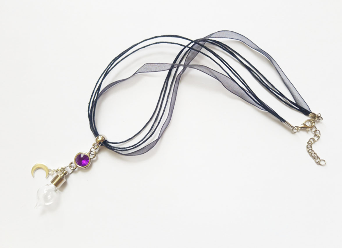 Purple Moon - Charmed Pendant filled with St.Brigid Well Water from an Irish Holy Well.