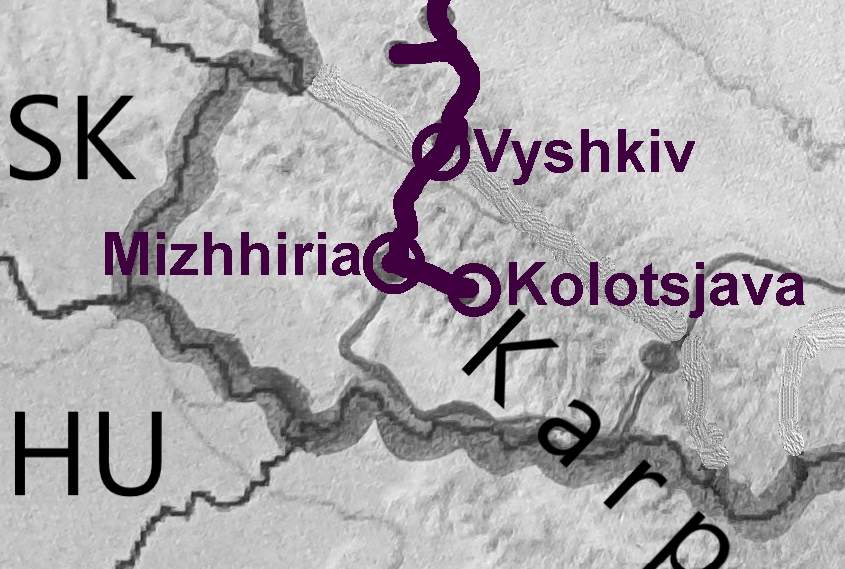 Van Vyshkiv via Mizhhiria naar Kolotsjava