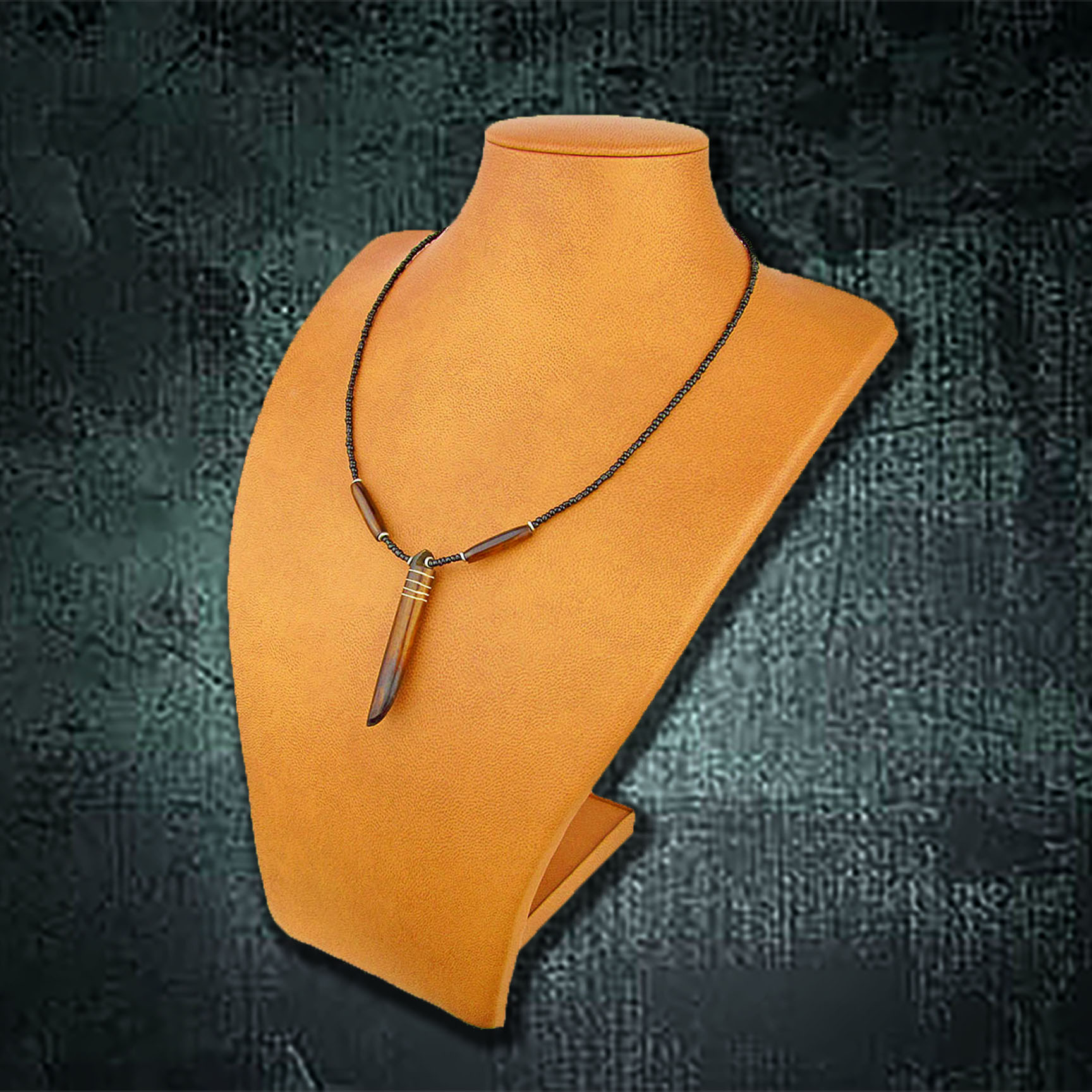 African Bone Necklace Tusk (Brown)