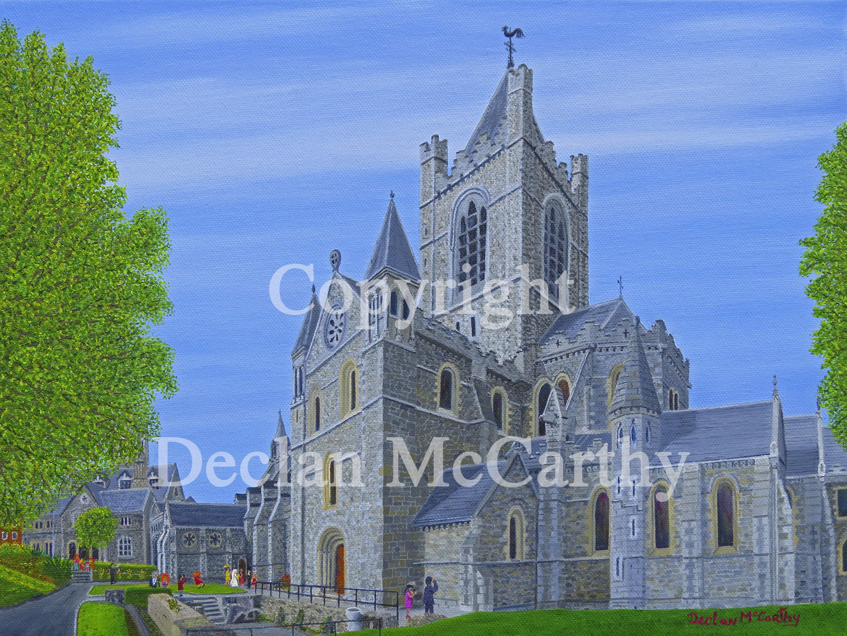 Christ Church Cathedral, Dublin City. With ruins of previous cathedral