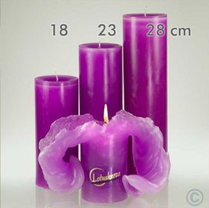 Lotuskerze einfarbig violett