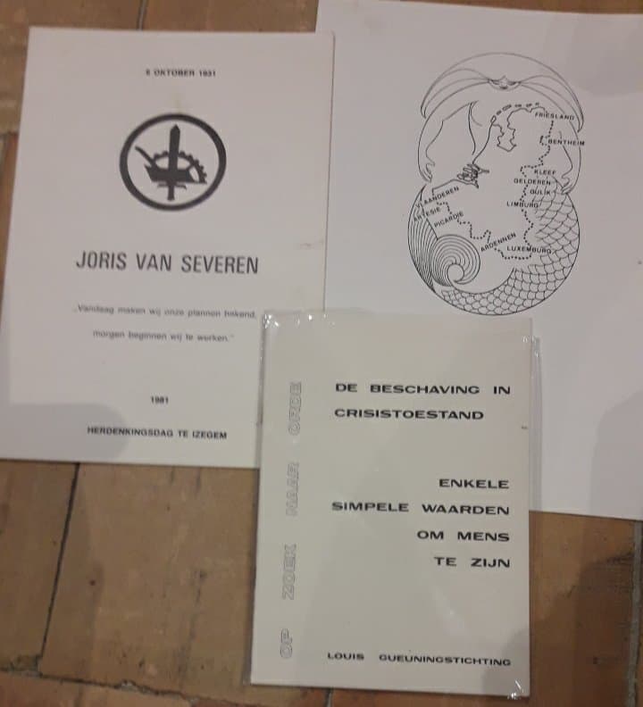 Joris Van Severen Verinaso - herdenkinsdag 1981 , brochure op zoek naar orde en kunstdruk