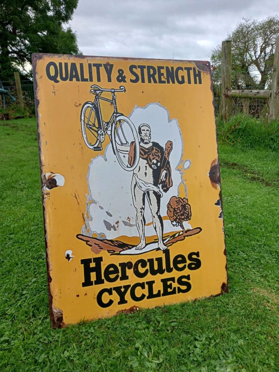 Large Hercules Tin Sign