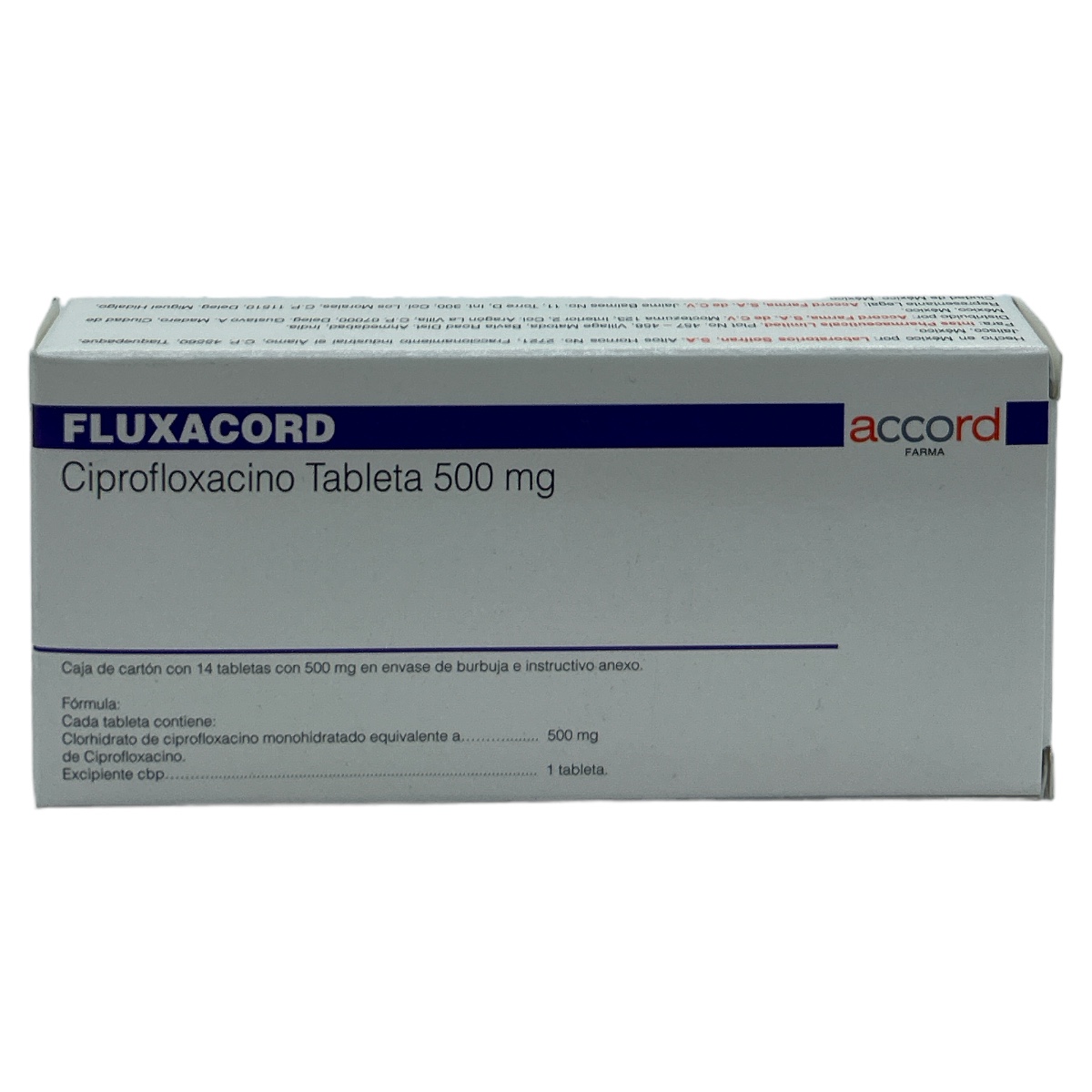 Ciprofloxacino Tab 500mg C/12 FLUXACORD