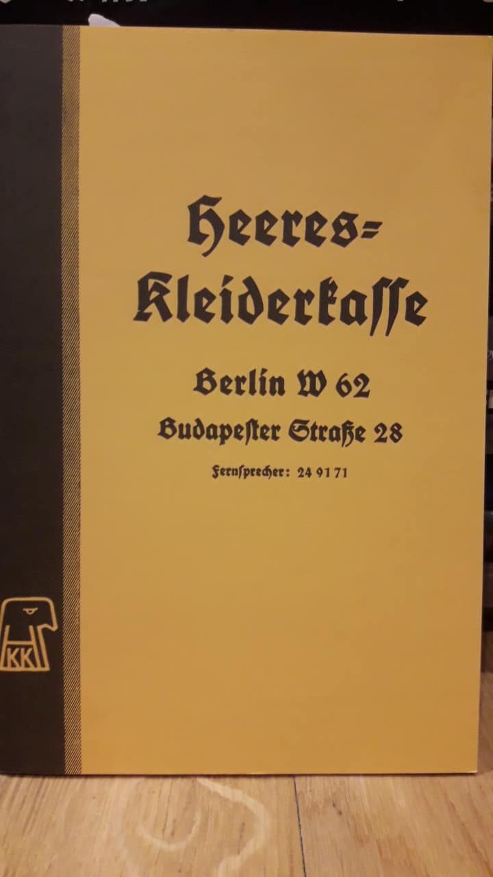 Heeres Kleiderkasse Berlin - Katalogus met uniformen en toebehren met prijzen 1939 / Faksimile