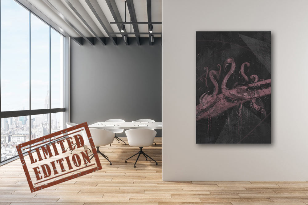 Abstract flamingo kunstwerk - limited edition