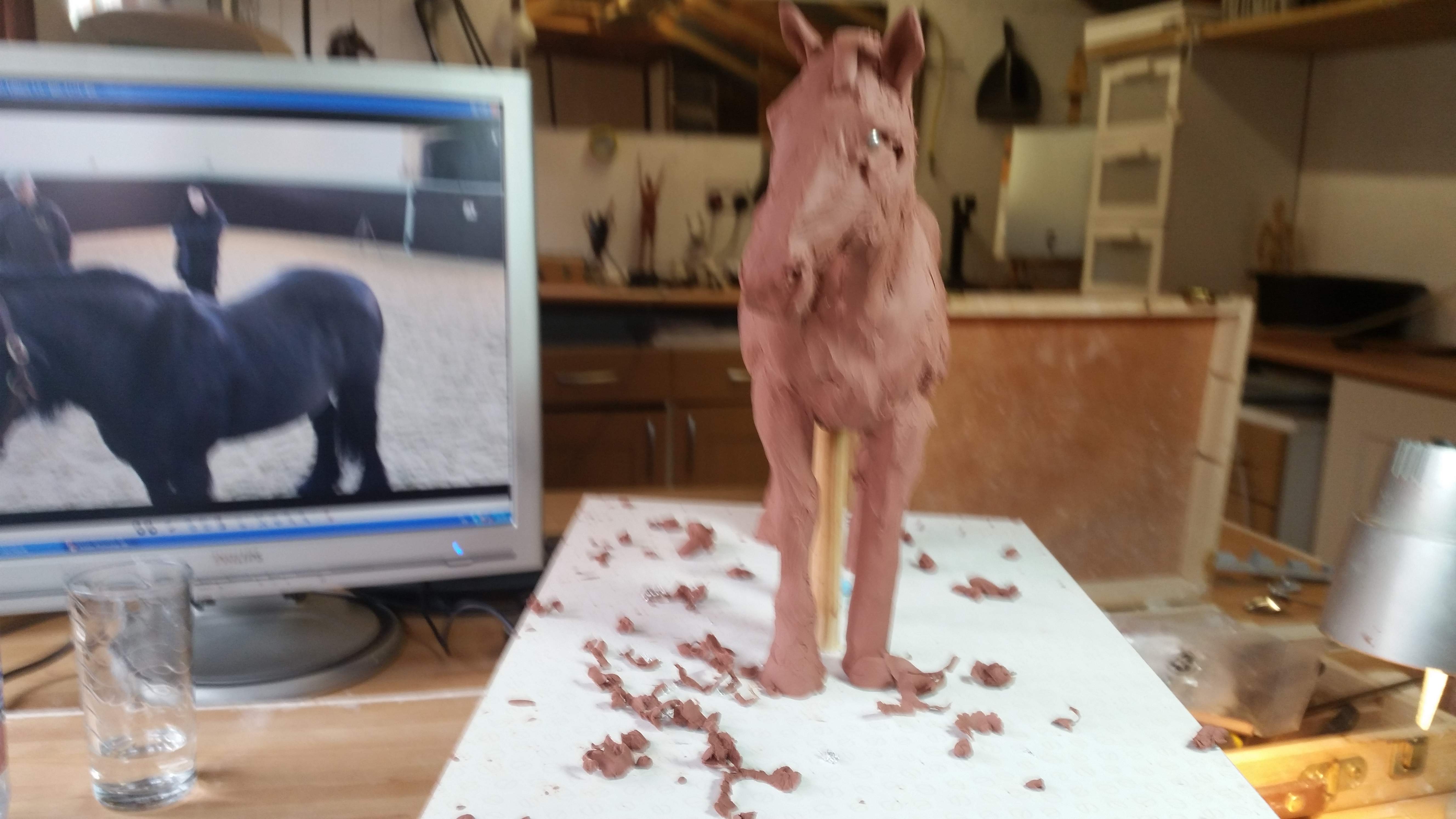 Clay of Horse sculpture for The Queen