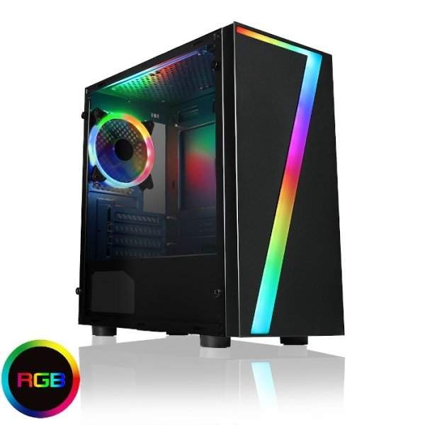 CiT Seven MATX Gaming Case Rainbow RGB Strip 1 x Rainbow RGB