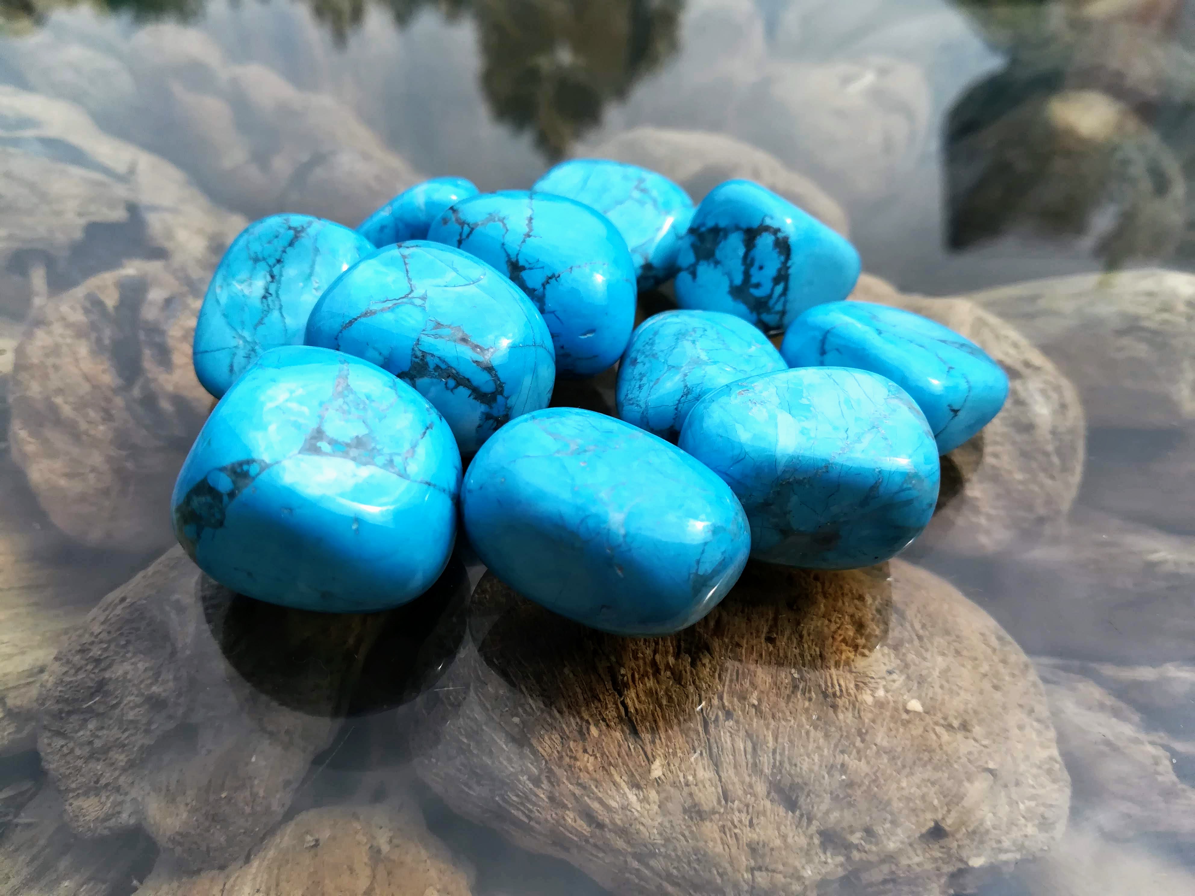 Blue Howlite Polished Stones