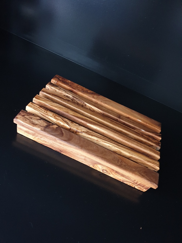 Brood snijplank met kruimel opvang ca 30x20 cm