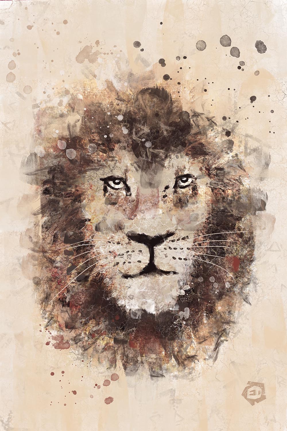 Schilderij van leeuw