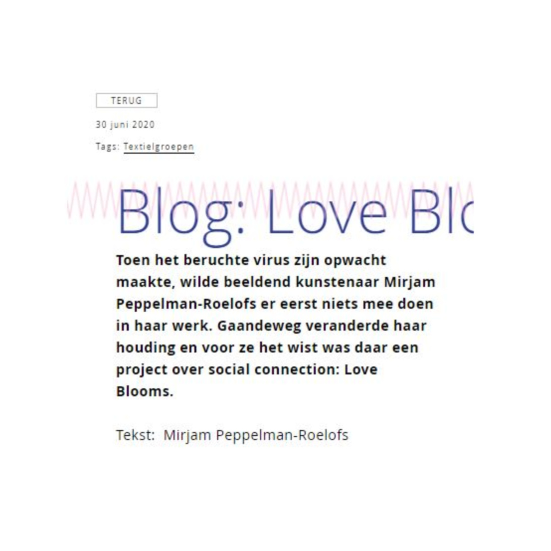 Blog op TxP, hét magazine voor textielkunstenaars