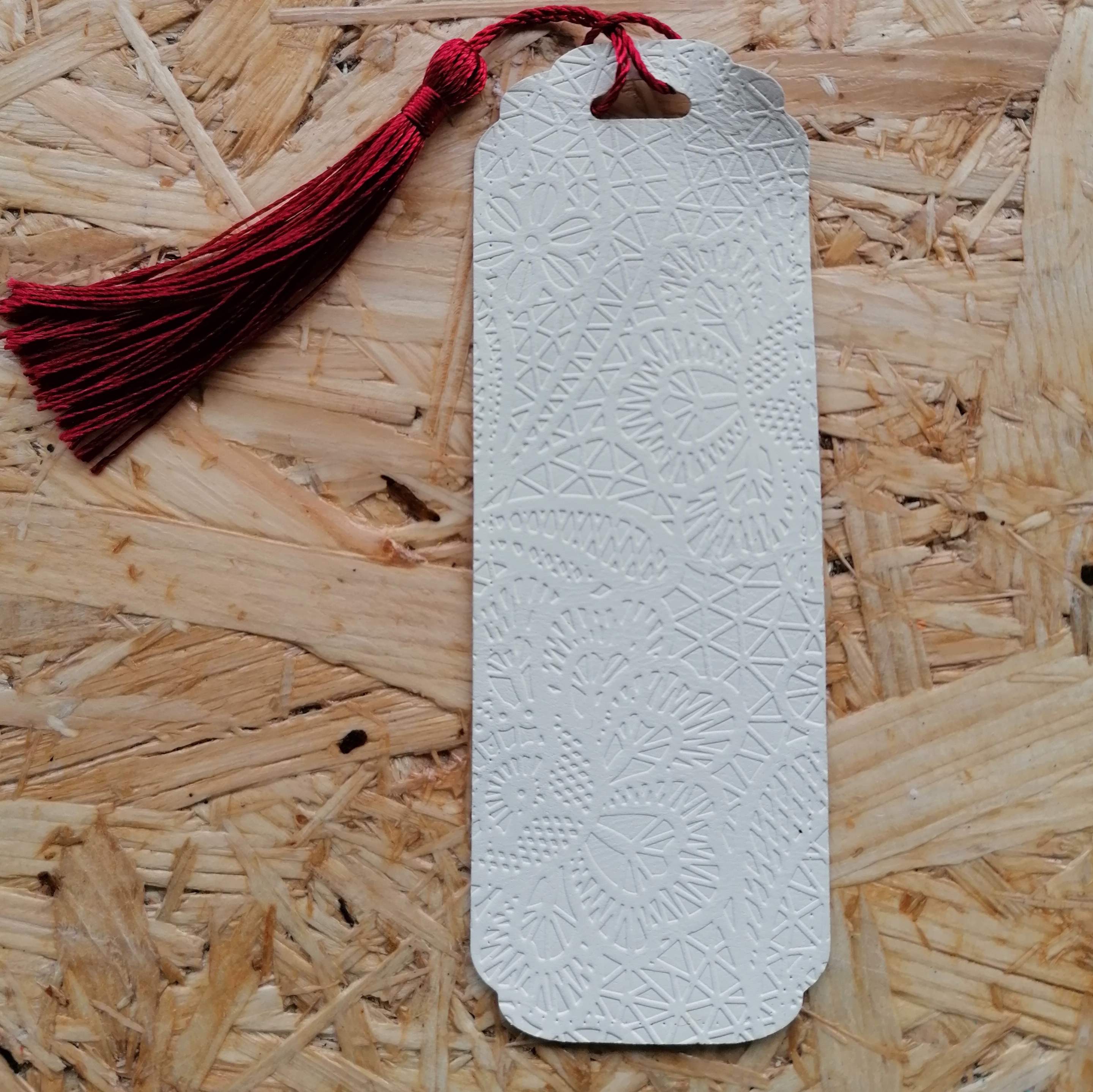 White Recycled Leather Bookmarks