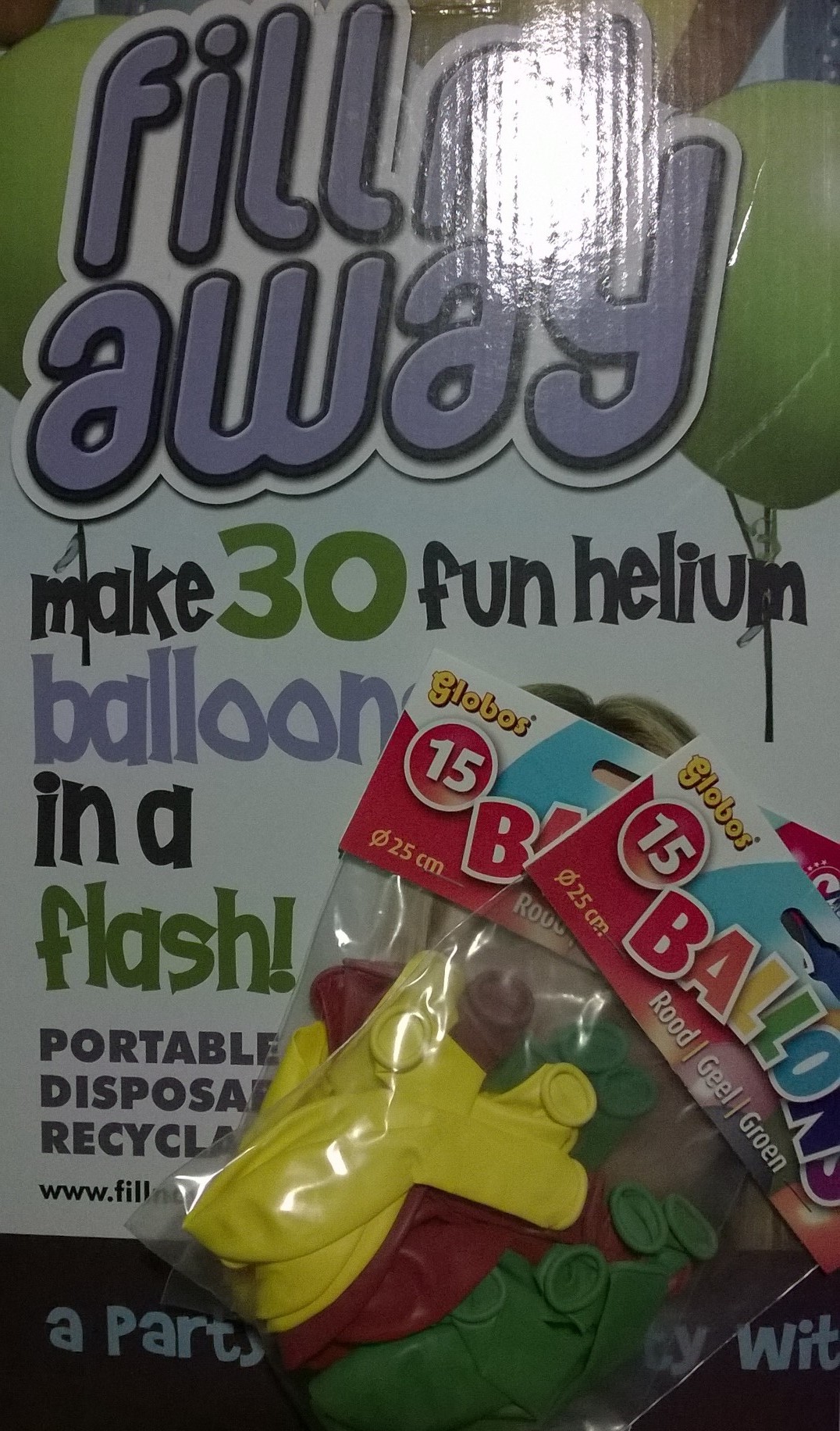 Helium tank incl. ballonnen & lint