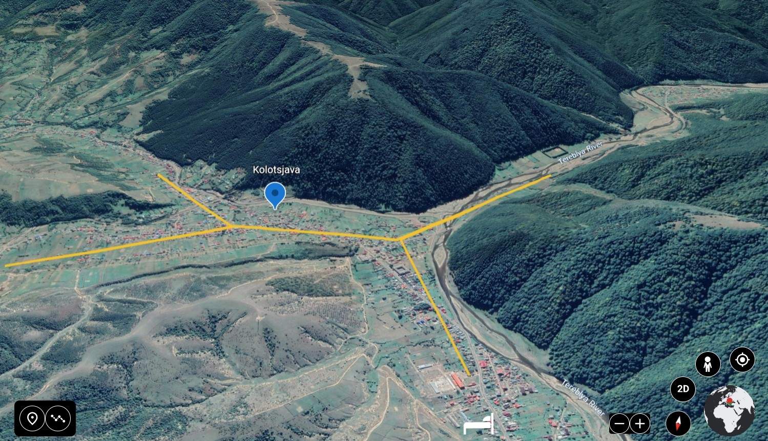 H-dal in drone-perspectief, in Google-Earth’s zomerkleuren