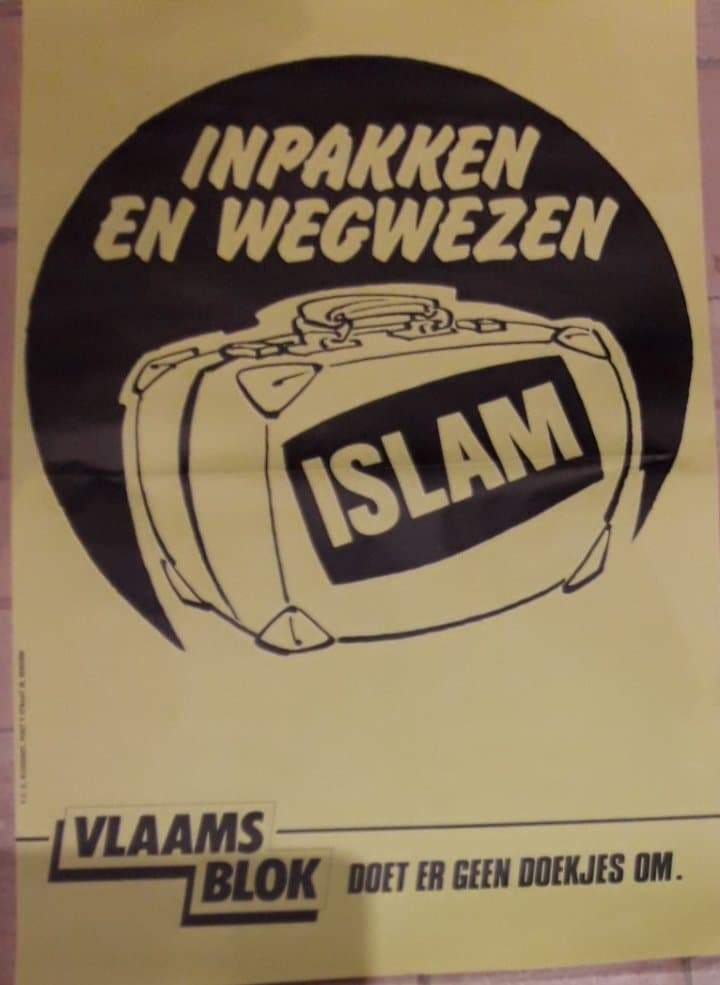 Affiche Vlaams Blok - Islam , inpakken enwegwezen  / 45 x 60 cm