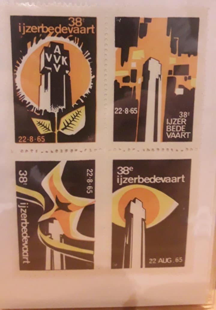 Ijzerbedevaart Diksmuide / 4 sluitzegels 1965  ( LN 61 )