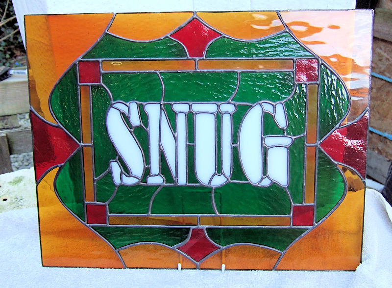 Small stained-glass panel for client's home bar