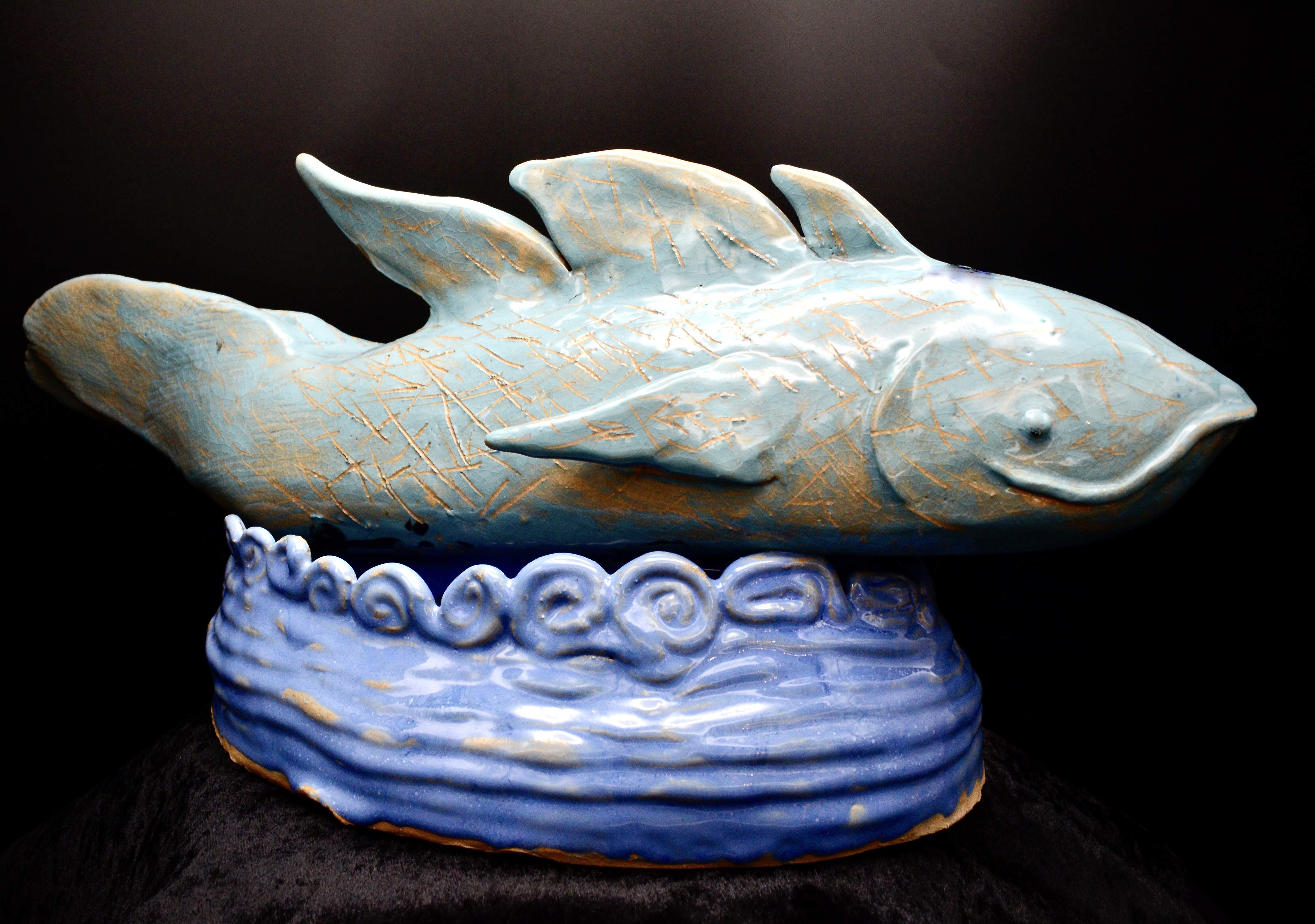 Deep-Sea Spotted Fish Sculpture