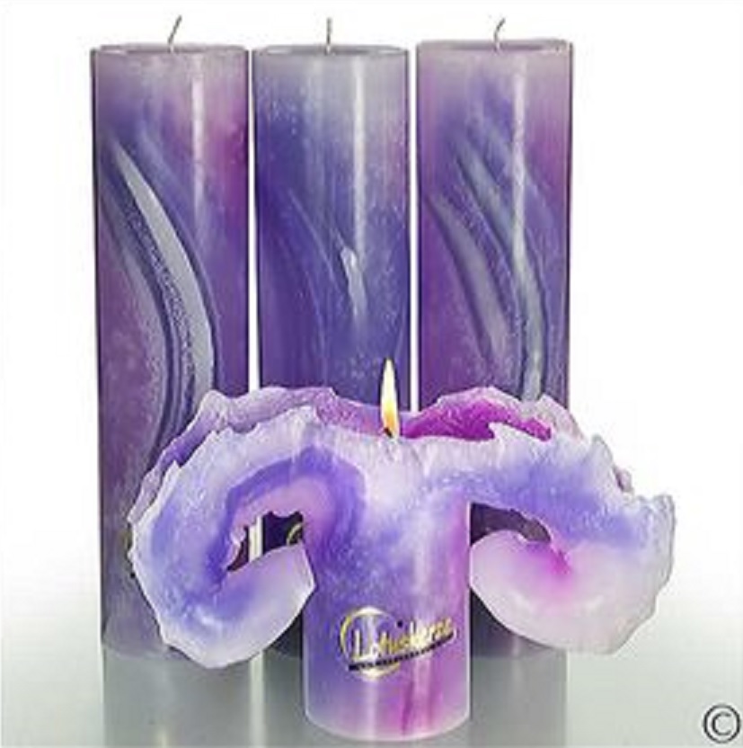Lotuskerze aquarell lila / violett