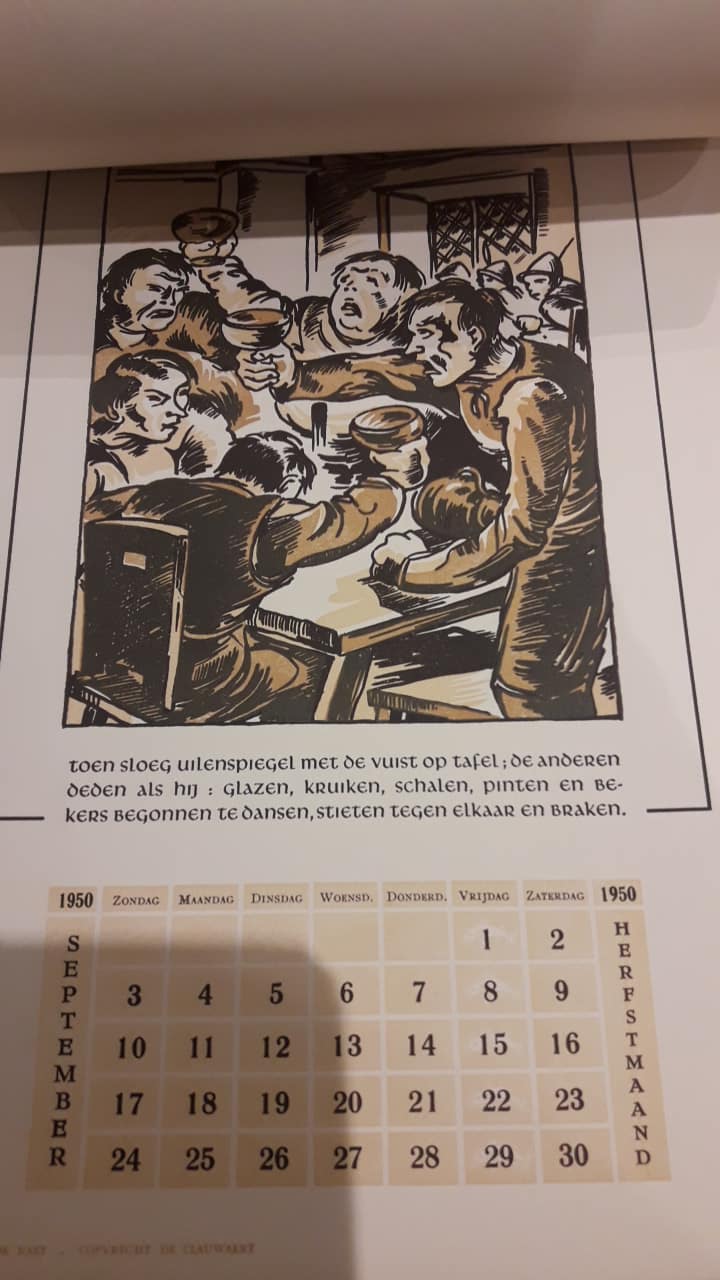 Nationale Kalender 1950 - Het leven van Tijl Uilenspiegel / Gevangenis Beverloo