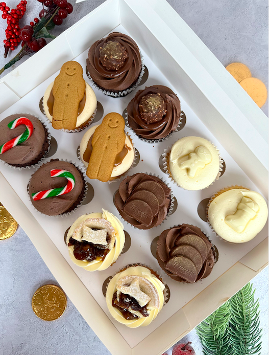A selection of 12 festive cupcakes in 6 flavours - £42