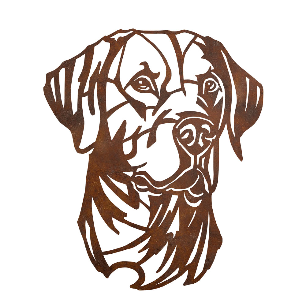 Metalen wanddecoratie - hond kop - Labrador