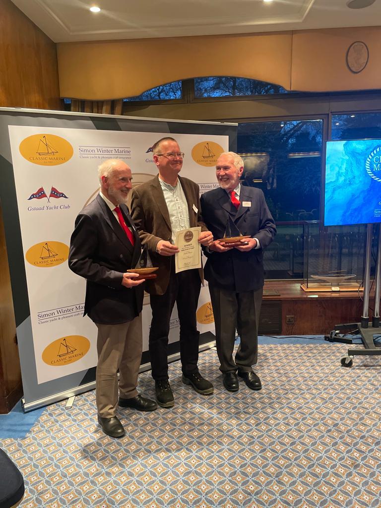 Fionán, Steve Morris & Hal at Classic Boat awards Royal Thames YC