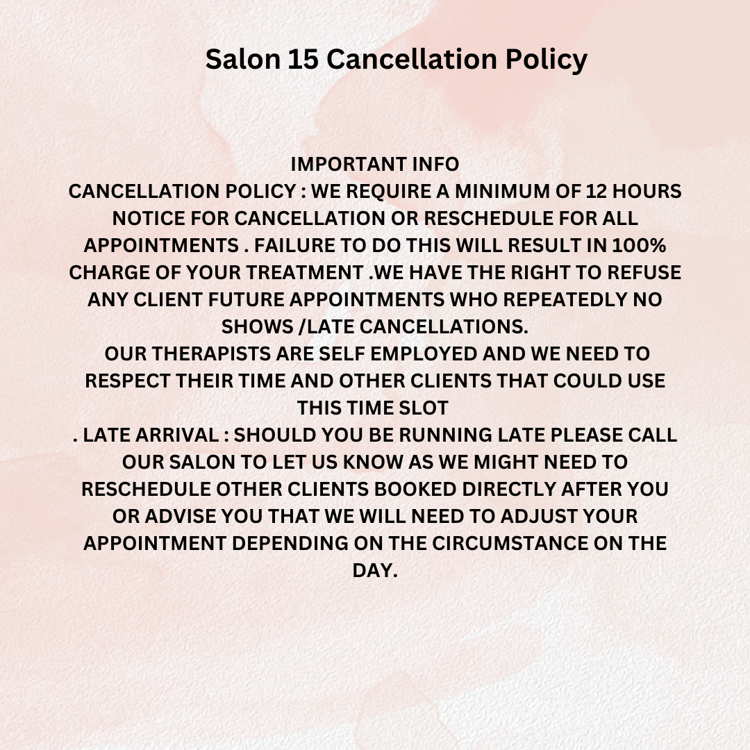 Beauty Salon Cancellation Policy
