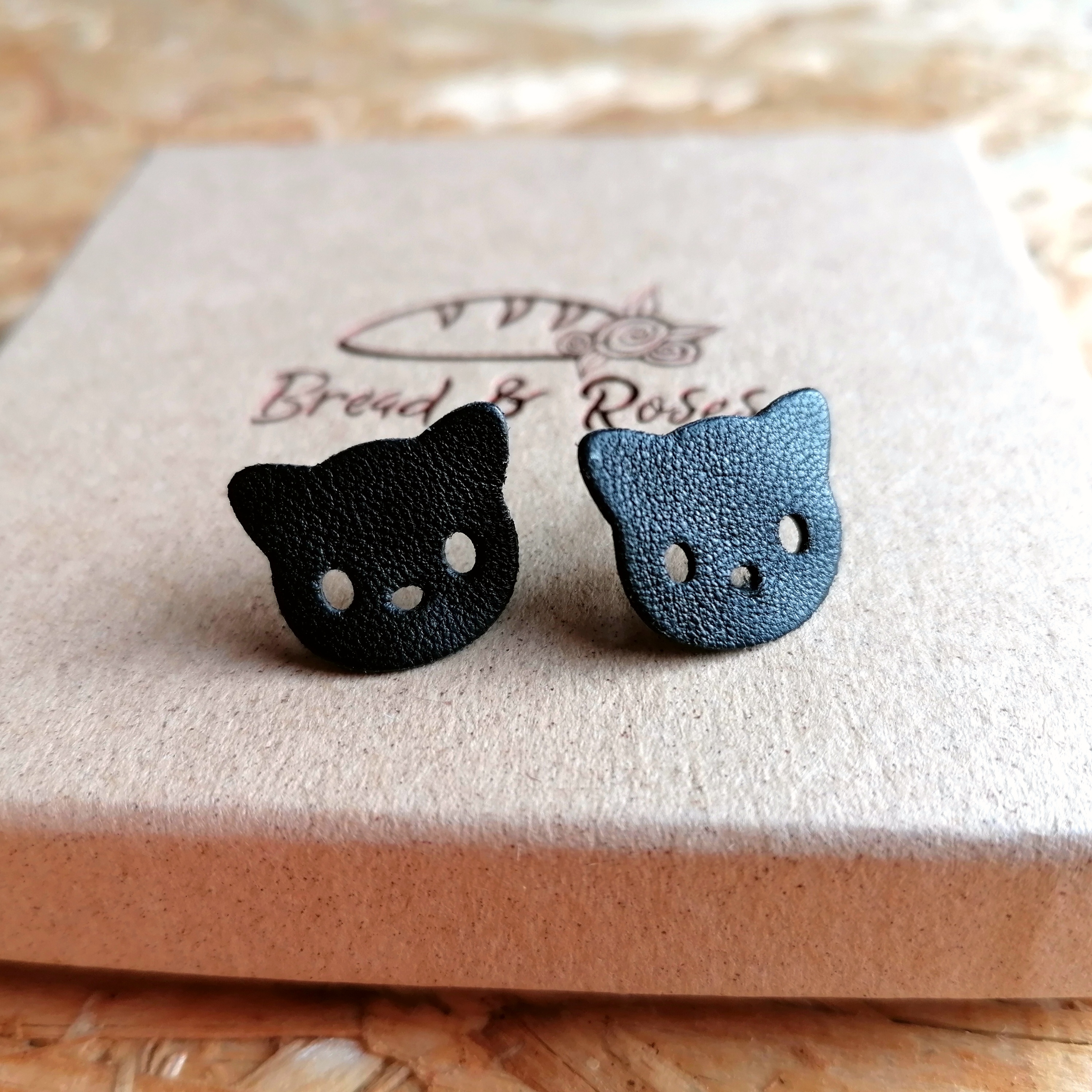 50% OFF Black Cat Recycled Leather Studs
