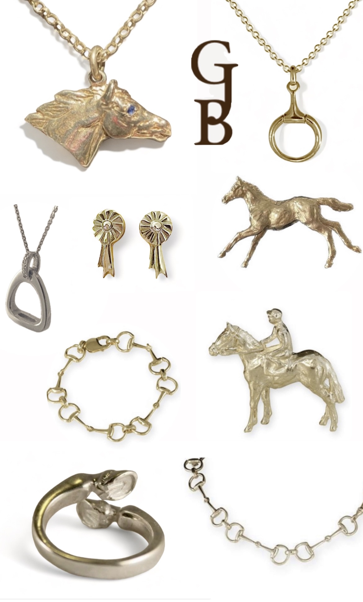 Horse jewellery. Equestrian jewellery. Horse jewelry. Equestrain jewelry.
