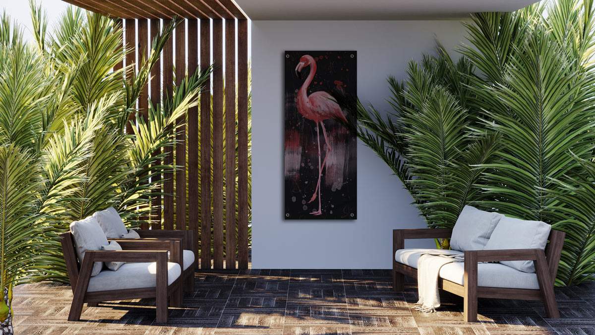 Chique flamingo Tuinposter - langwerpig hoog formaat